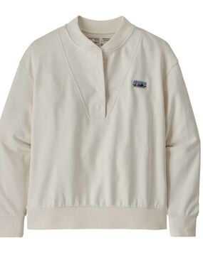 Patagonia Cream Snap-Placket Crewneck Sweatshirt